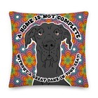 Black Great Dane Dog Retro Throw Pillow Decor 22x22      - A Home Is Not Complete