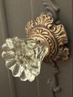 One  Vintage-brass Metal Flower Crystal Clear Glass Bronzed Knob Handle Pulls