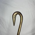 Brass Swans Cranes Pair Metal Mid Century Modern Stylized Cast Gold Tone Vintage