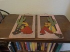 Vintage Collectible Mexican Folk Art Wood Cutout Man Woman Cactus Hand Painted