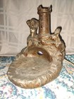 Antique Art Very Unusual Table Lamp Ashtray With Nude Women Sculptures