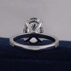3 40 Ctw Oval Real Moissanite Solitaire Engagement Ring 14k White Gold Plated