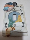 Vintage Switchplate Laundry Washing Machine Hand Painted Light Switch Plate