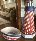 Dresden   Co America 250th Celebration Rowboat Basket Set-on Hand-ships Free   