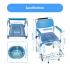 Shower Chair Toilet Seat Potty Chair Wheelchair Fit Elderly Disability 350 Lbs