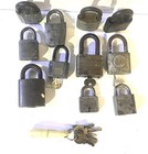 Vintage Assortment Of Padlocks Lot Of 11  Some W  Keys