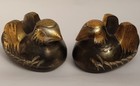 Lovely Meiji Japanese Gilt-bronze Mandarin Ducks  Screen Holders