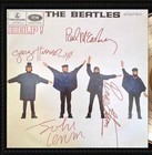 Beatles Help Framed Cherry Wood Reproduction Signature Lp Record Display 