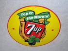 Vintage Seven Up Top O The Mornin 11 3 4  Porcelain Metal 7up Soda Pop 7 Up Sign