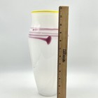 Vintage Signed Glass Vase Chuck Savoie Handblown Opalescent Pink Threading
