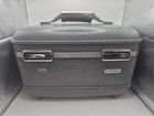 American Tourister Vintage Train Makeup Case Gray Hard Shell Travel  No Key