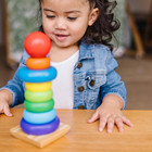 Melissa   Doug Rainbow Stacker Wooden Ring Educational Toy - Wooden Stacking Rin