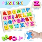 Wooden Alphabet Letters Puzzle Board Early Education Word Spelling Preschool Toy