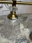 Vintage Gold 3-light Bathroom Vanity Light Fixture With Amber Crystal Glass Shad