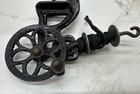 Antique Clamp-on Cast Iron Bobbin Spool Winder Hand Crank Textile Sewing Tool