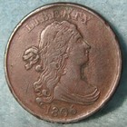 1806 Draped Bust Half Cent Near High Grade Details Old Us Coin  579