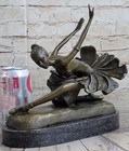 Signed Poised Dancer Ballerina Bronze Statue Sculpture Figurine Figure Deal