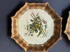 Large Vintage Octagon Italy Gold Wood Plaques Florentine Antique Rare  Flowers