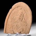  Rare Ancient Aztec Pottery Roundel Section - Abstract Design 1300-1500 Ce