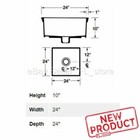 Floor Mount Mop Sink Service Basin 24 X 24 X 10  Single Bowl Center Drain White