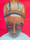 Haitian Hand Carved Wooden Wall Mask Lot Of 2