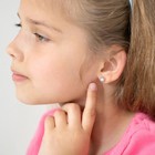 Polished Baseball Kids   Children s   Girl Earrings Screw Back - Sterling Silver