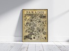 Attack On Titan Map Poster     Paradis Island Wall Map Fantasy Print
