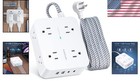 6ft Wall-mount Surge Protector With 8 Ac Outlets   4 Usb Ports For Modern Spaces