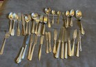 Mixed Lot Of 42 Vintage Silverplate   Stainless Flatware Spoons Forks Knives