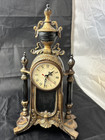 Antique Looking Resin Mantle Clock Tested Works Patina