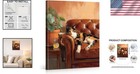 Vintage Calico Cat Wall Art Cute Cat With Cocktail Canvas Print Poster Retro   