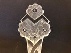 Vintage Possibly Antique Czech Cut Glass Perfume Bottle With Floral Decorations