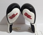 Leather Title Gel World Bag Gloves Black white 14 Oz Lace Up Boxing Training 
