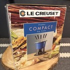Vtg Le Creuset Compact Enameled Cast Iron Black Fondue Set Table Top 2 25qt Cool