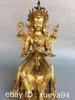 14cm China Ancient Buddhism Pure Bronze Gilt Exquisite Maitreya Buddha Statue