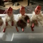 Vintage Japan Celluloid Monkey Carnival Prize Pipe   Feathers  4 Monkeys  