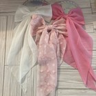 Set 3 Long Bow Hair Clips  Silky Satin Large Hair Bow Ribbon Clips  Long Tail