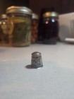 Vintage Simons Brothers Sterling Silver Thimble     Blank Engraving Panel     Sewing