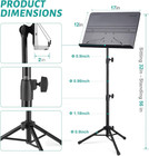 Portable Adjustable Sheet Music Stand Folding Holder W  Carry Bag Travel Use
