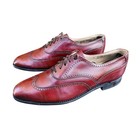 Johnston   Murphy Aristocraft Mens Size 9 Brown Burgundy Wingtip Oxfords Vintage