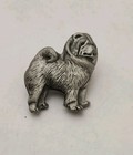 Vtg Chow Dog Jewelry Art Pin 