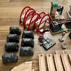 Huge Brio Train Lot- 97 Pieces Tracks Bridges Buildings   More- Great Condition 
