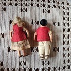 Pair Of Antique German Hertwig  Miniature Dollhouse Boy And Girl 4    Dolls