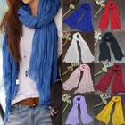 Women s Cotton Linen Solid Wrap Long Scarf Shawl Comfy Slim Stole Casual Scarves