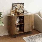 Arlo Mid-century Tambour Door Sideboard     Walnut Finish