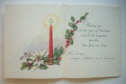 Red Candles With White Poinsettia Christmas Vintage Greeting Card  b10