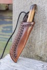Leather Sheath For Straight Fixed Blade Knife Up To 8   blade Holster Neck String