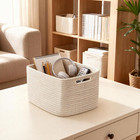 5 Pack White Woven Storage Baskets For Shelves  Decorative Basket Organizer Stor