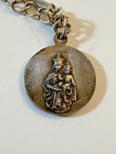 Vintage Sacred Heart Of Jesus St  Anne France Sterling Silver  Medal