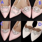 1 Pair Crystal Rhinestone Shoes Clips Diamond Glitter Buckle High Heel Decor Diy